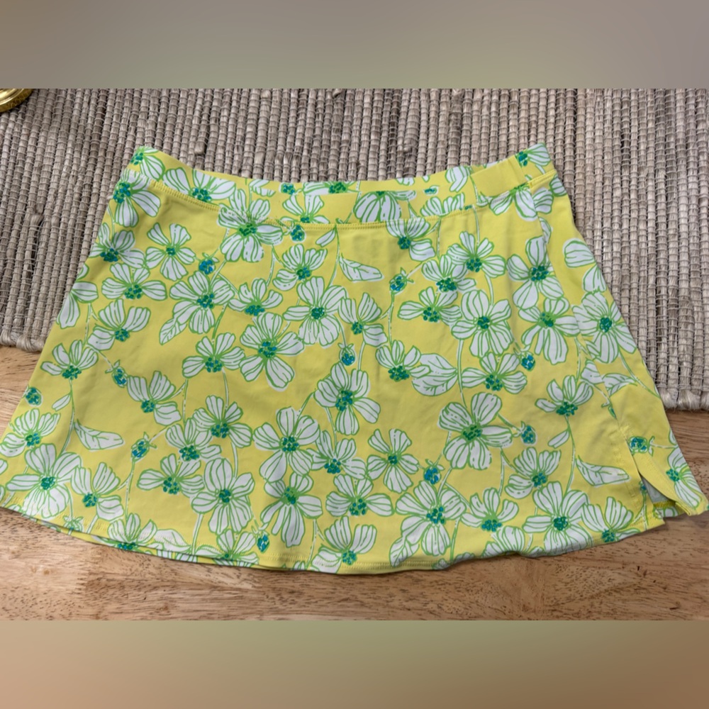 Lilly Pulitzer Yellow Floral vintage Mini swim Skirt size XS
